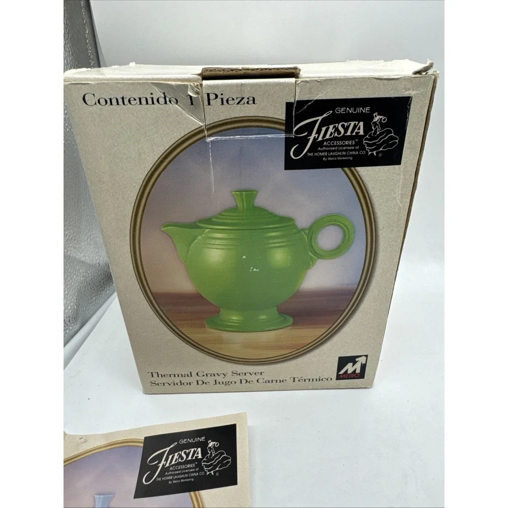 Fiesta Vintage Thermal Gravy Sauce Teapot Shamrock Green Homer Laughlin 2 Cup